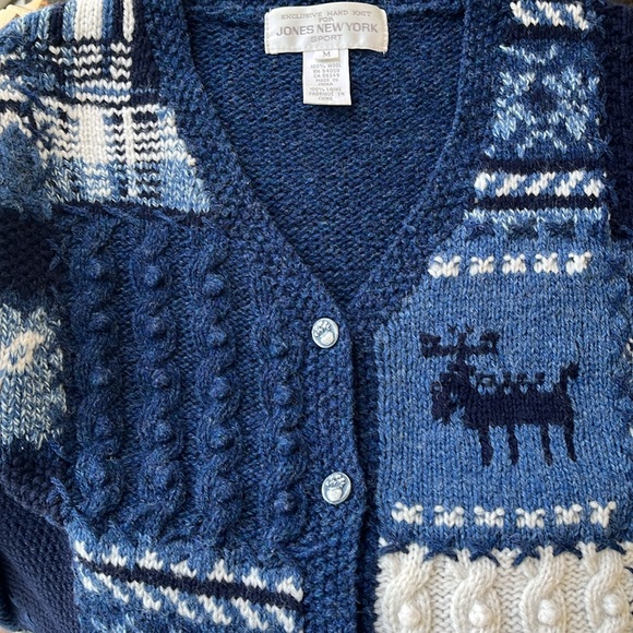 Jones New York Sport 100% WOOL Exclusive Hand Knit Cardigan - Picture 6 of 6